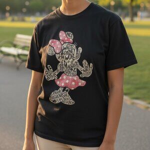 Disney Minnie Mouse Graphic T-Shirt Black – Walt Disney World – Size M Women